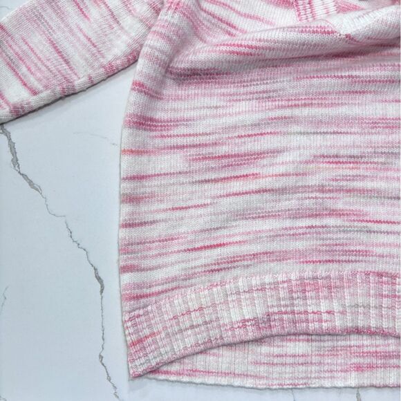 Talbots | Women’s Knit V-Neck Pink White Sweater Pink Size Mp - Picture 5 of 14